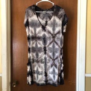 Vintage grey tie-dye T-shirt dress